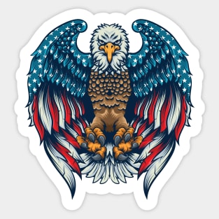 American Flag Angry Bald Eagle Sticker